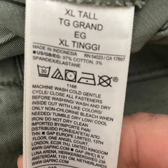 GAP Downtown Zipper Jogger Pants Women's XL Tall Olive Green Cargo Utility - Picture 5 of 7